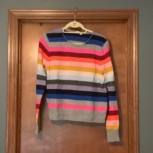 GAP colorful rainbow striped wool sweater size large